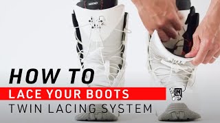 How To Put On Snowboard Boots with TLS (Twin Lacing System)