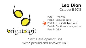 Swift, Objective-C, and C++ - Swift Development Tips with Speculid and Try!Swift NYC - Part 3