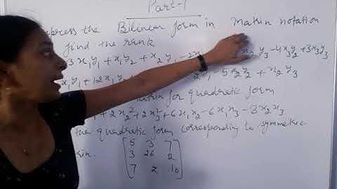 Bilinear and quadratic form part 1 quiz