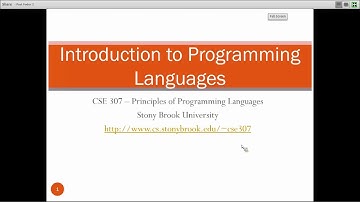 CSE307 Principles of Programming Languages course: Introduction to programming languages