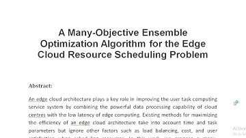A Many Objective Ensemble Optimization Algorithm for the Edge Cloud Resource Scheduling Problem