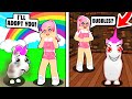 We Adopted This HOMELESS UNICORN... Her Secret SHOCKED US! Adopt Me Roleplay (Roblox Adopt Me)