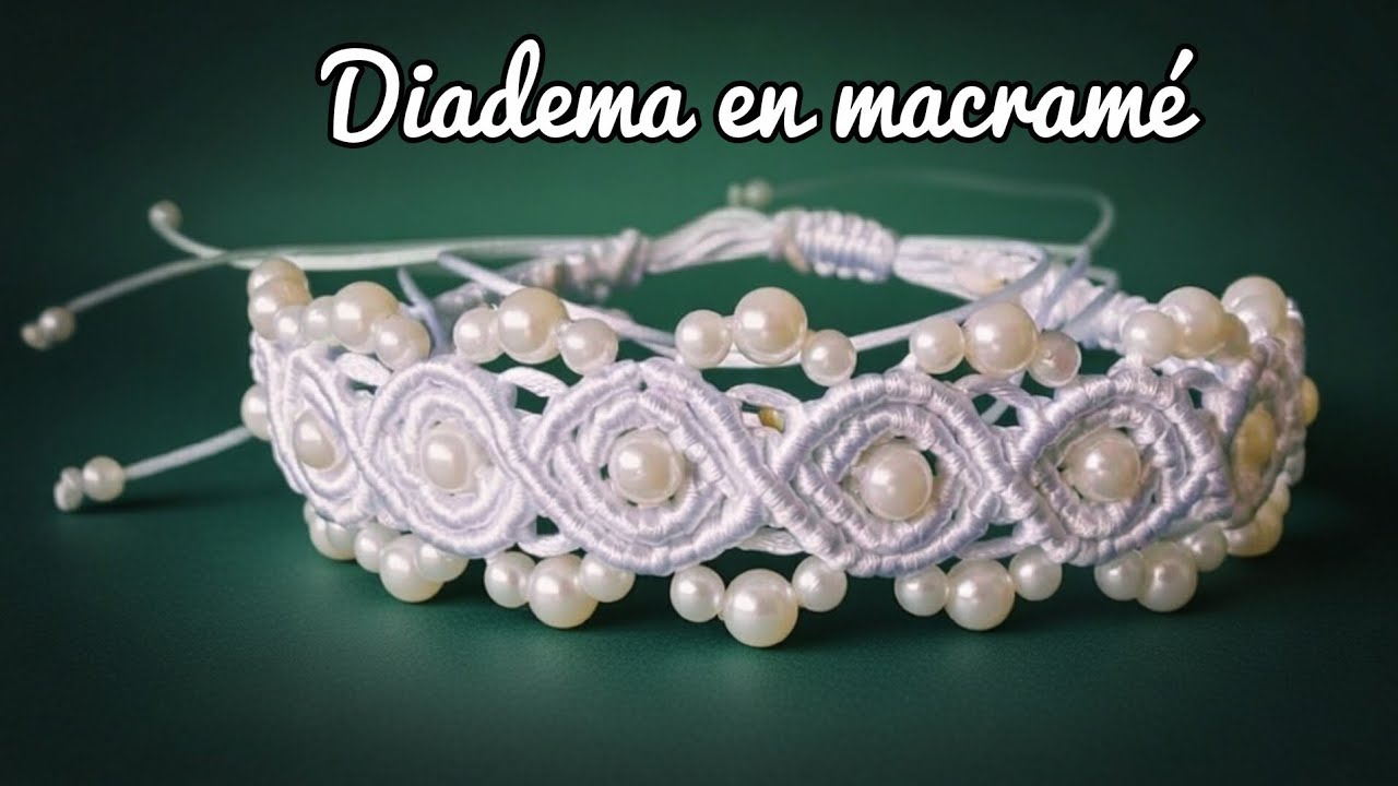 Diadema tejida en macrame Boho 