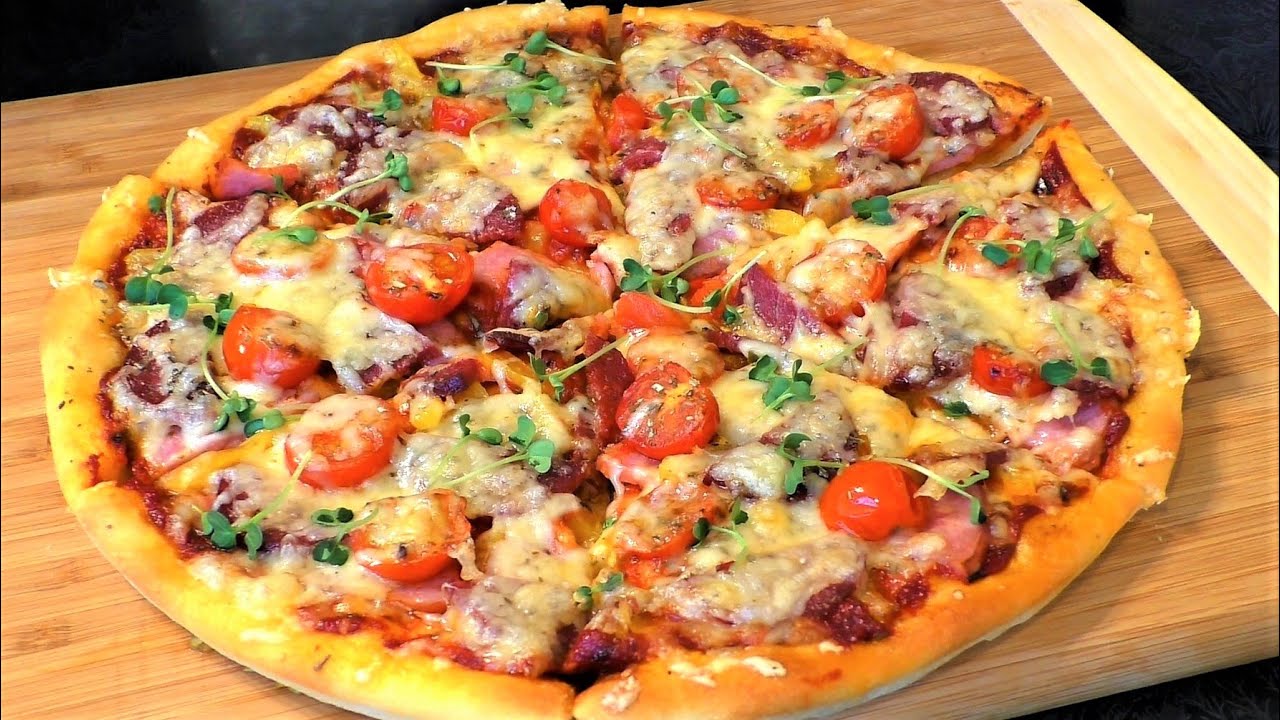 простая начинка для пиццы в домашних условиях с колбасой и сыром фото 75