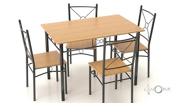 Dining Table Set Blender 3D