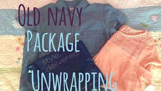 Unboxing Old Navy Denim Shirtdress and Lace Swing Top