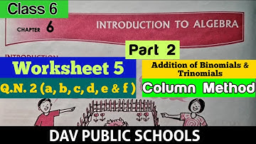 DAV class 6 maths chapter 6 worksheet 5 Q.N. 2