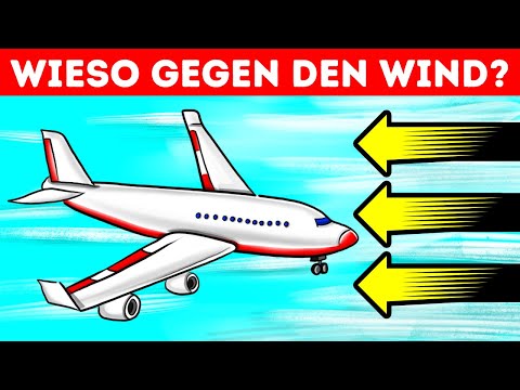Video: Warum starten und landen Flugzeuge gegen den Wind?