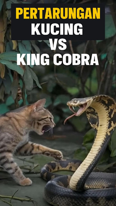 Pertarungan sengit kucing pemberani vs king cobra #kucing #kucingvsular #cat #ularcobra #kucinglucu