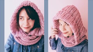 Cuello con capucha a crochet en cualquier tamaño ¡muy fácil y paso a paso!