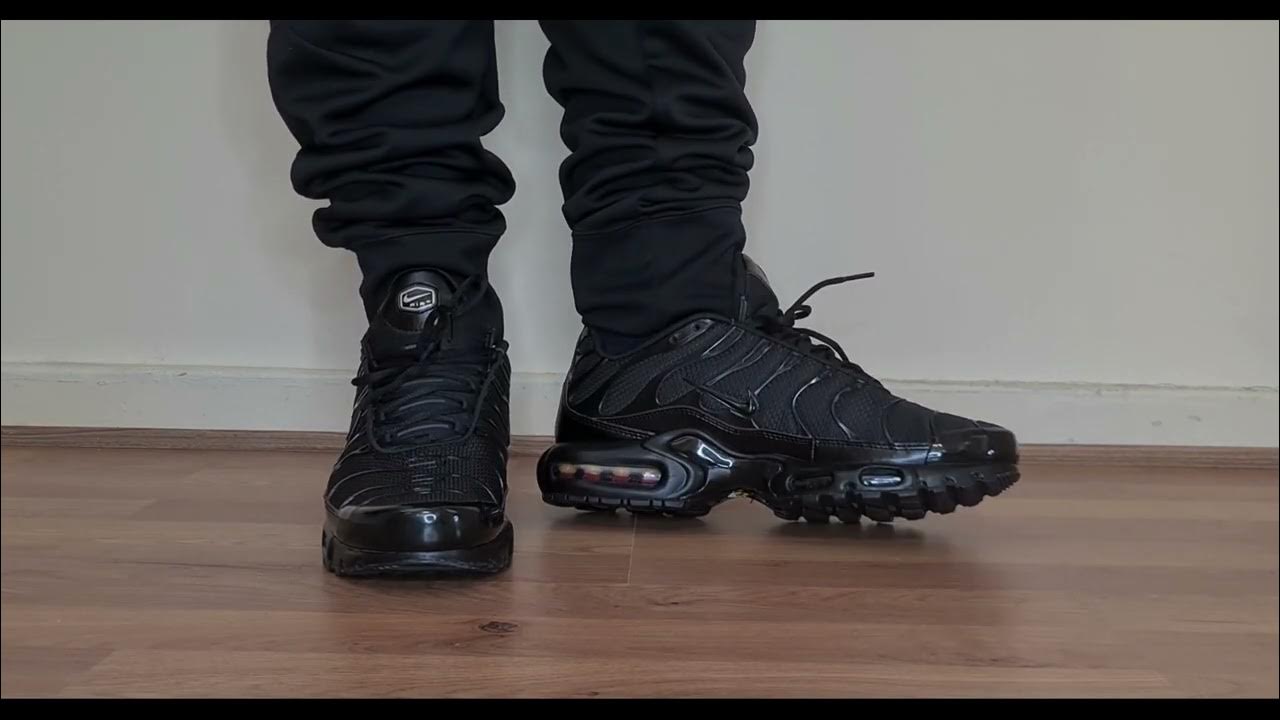 NIKE AIR MAX PLUS TRIPLE BLACK NIKE BLACK ON - YouTube