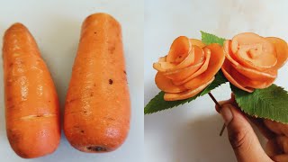 How to make vegetable carving with carrot || carrot flower garnish || Easy carrot flower garnishing