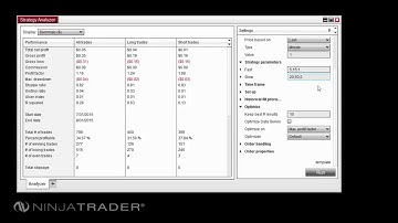 NinjaTrader 8 - Optimizing Strategies