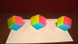 Les cubes volants, illusion d'optique Resimi