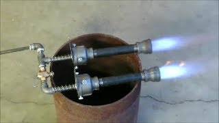 gas forge homemade dual burners