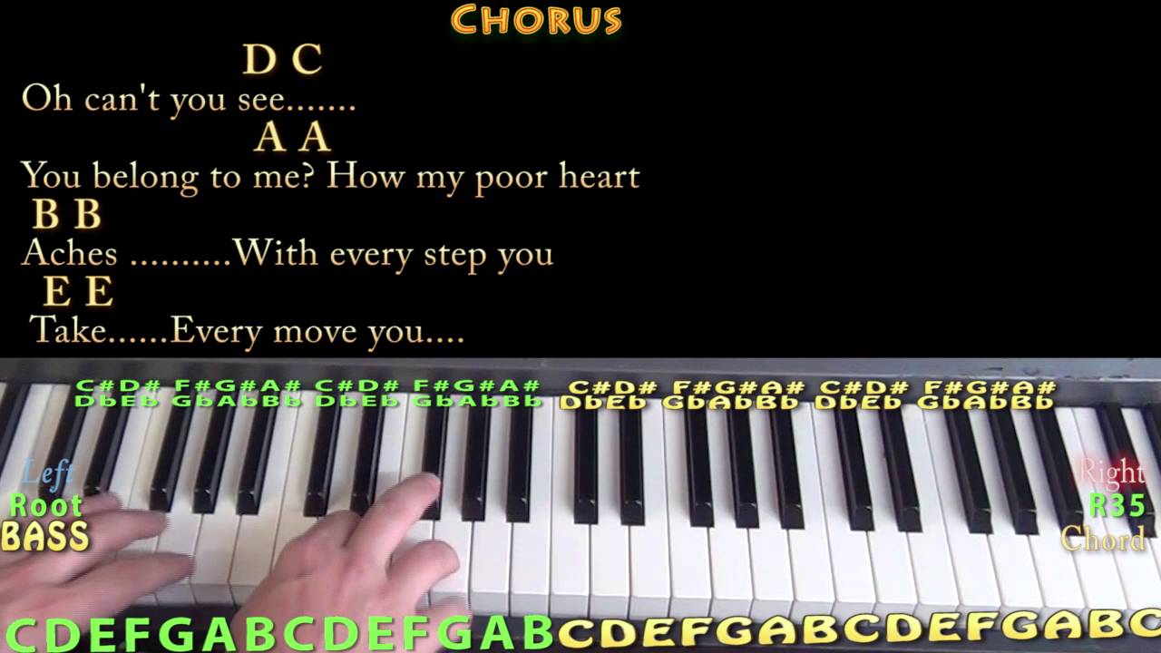 Every Breath You Take (The Police) Piano Cover Lesson with Chords/Lyrics