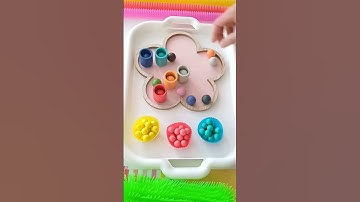 Reverse video Wooden Balls Color sorting ASMR Toys video #shorts #fun #relaxing