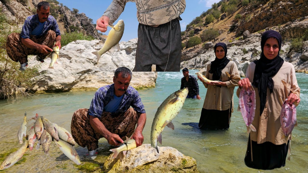 Кочевая жизнь у реки🌊🎣 | Кочевое рыболовное приключение🎣 | Кочевая жизнь в дикой природе🌄