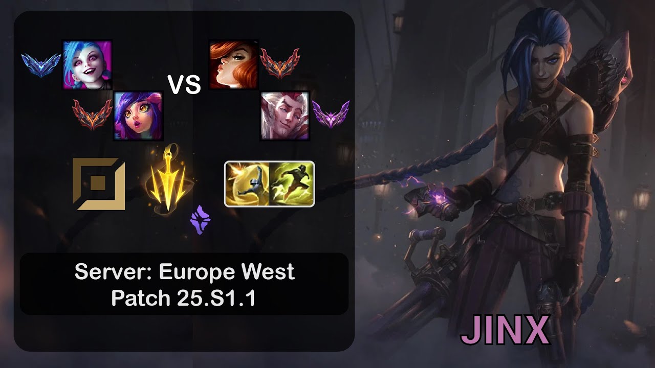 Jinx ADC + Neeko vs Miss Fortune + Rakan - EUW Server - Patch 25.S1.1