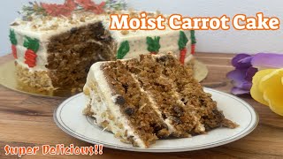 CARROT CAKE: MOIST CARROT CAKE WITH CREAM CHEESE FROSTING RECIPE| mpcooks