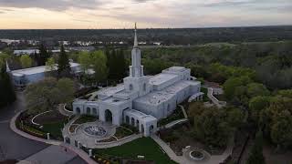 Sacramento California Temple - 4k Aerial View