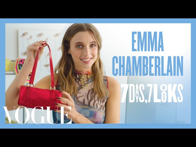Emma Chamberlain: Floral Mini Dress, Platform Boots