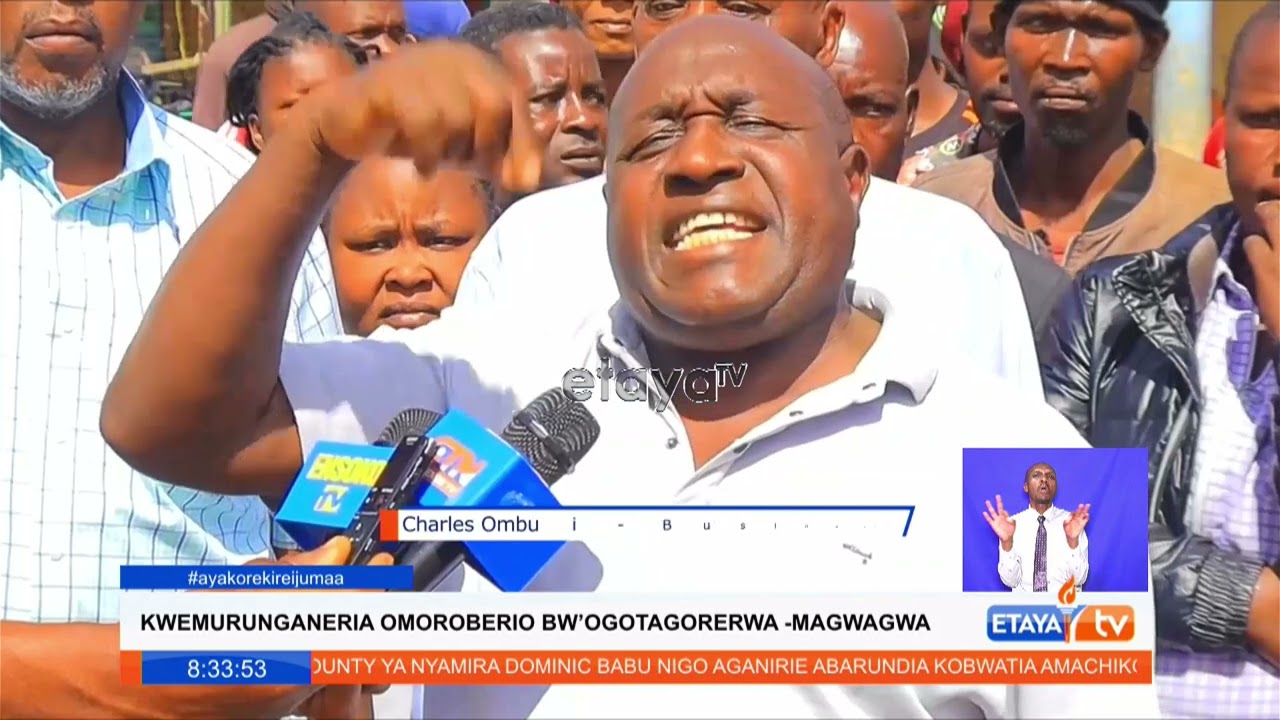 Traders in Magwagwa about Nyamira county government's plan to demolish houses to build a stadium.