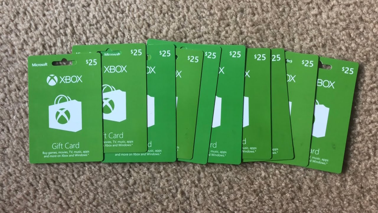 Xbox live 100 try gift card