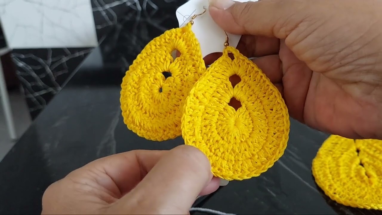 Brinco de crochê gota passo a passo