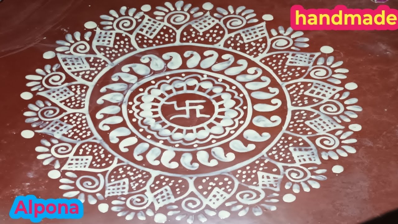 ghar pe khubsurat alpona drawing kaise banaye alpona creator