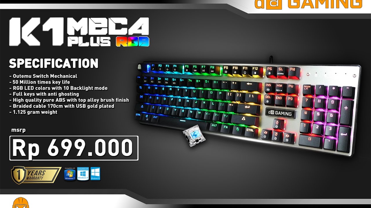  GAMING KEYBOARD K1 MECA PLUS RGB YouTube