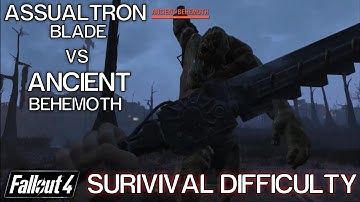 [Fallout 4][PS4] Assaultron Blade Only vs Ancient Behemoth Survival Difficulty (Automatron DLC)