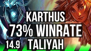 KARTHUS vs TALIYAH (JGL) | 8/0/2, 73% winrate, Legendary | KR Master | 14.9