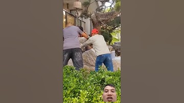 xây tường rào bằng đá cảnh #xaynhatho #construction #constructionchannel