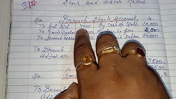 Branch account. Q. 7.(stock and debtors method) #