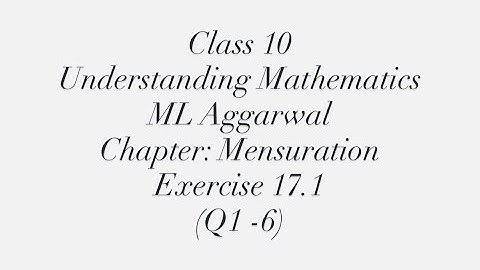 Class 10 ICSE ML Aggarwal Mensuration Ex17.1(Q1-6)