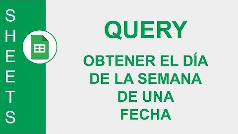 [GOOGLE SHEETS] FUNCIÓN QUERY: OBTENER EL DÍA DE LA SEMANA DE UNA FECHA