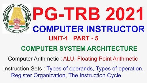 PG TRB Computer Instructor 💥UNIT 1 COMPUTER SYSTEM ARCHITECTURE PART 5 I CPU | WELFARE TAMIL