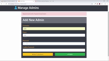 CMS Check The New Admin Record Using PHP