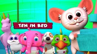 สิบในเตียง | เพลงเด็ก | รวมเพลงเด็กอนุบาล | Little Treehouse | 3D Rhymes for Kids | Ten In the Bed