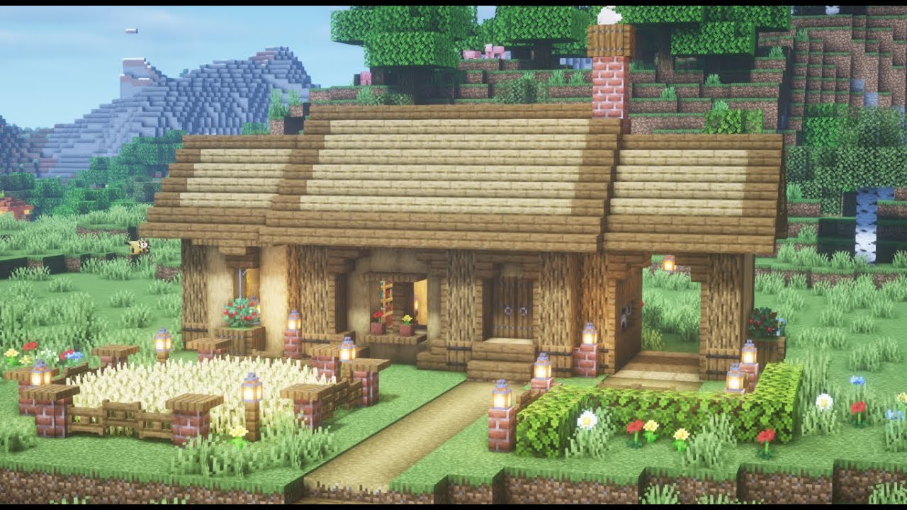 【マインクラフト】おしゃれなサバイバルハウスの作り方【Minecraft】How to Build a Survival House【マイクラ ...