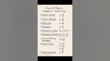 ELECTRICITY class 10 formula
