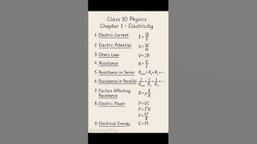 ELECTRICITY class 10 formula