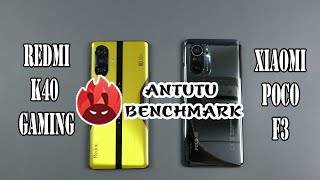 Xiaomi Redmi K40 Gaming vs Poco F3 Antutu benchmark score