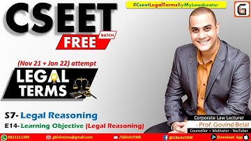 S7E14 Legal Reasoning Learning Objective | A to Z Legal Terms & Maxims | CSEET | GBIT