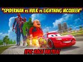 SPIDERMAN vs HULK vs LIGHTNING MCQUEEN Epic Race Battle! 😱 Crazy Car Challenge #gta 