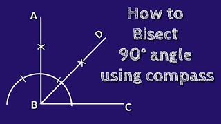 How to bisect 90° angle using compass. Bisection of 90° angle. @SHSIRCLASSES.