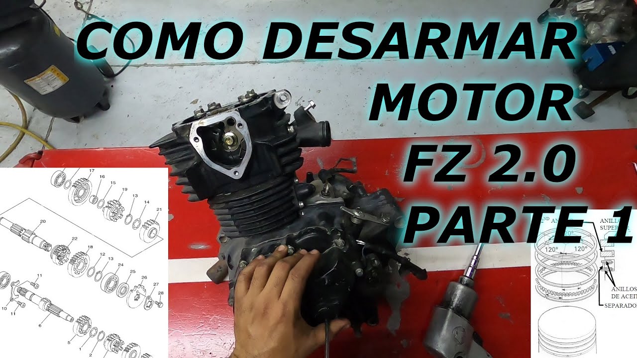 como desarmar motor de yamaha fz 2.0 (ruido extraño, sonido de motor fz
