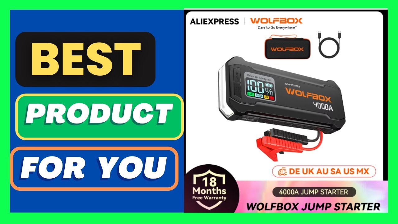 WOLFBOX 4000A Jump Starter,12V Car Battery