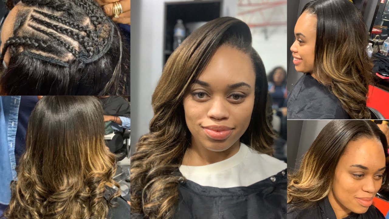 Sew In on Natural Hair with Leave Out YouTube